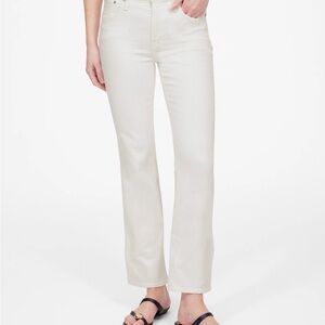 Madewell White Mid-Rise Kick Out Jeans Ankle Length Petite